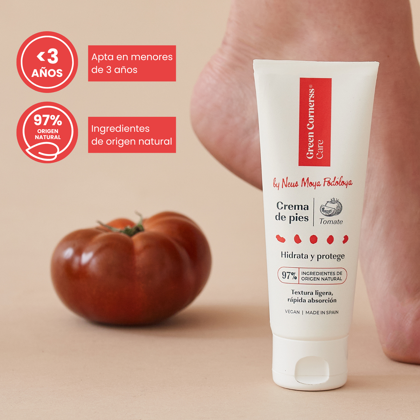 Crema de pies de tomate by Neus Moya Podóloga