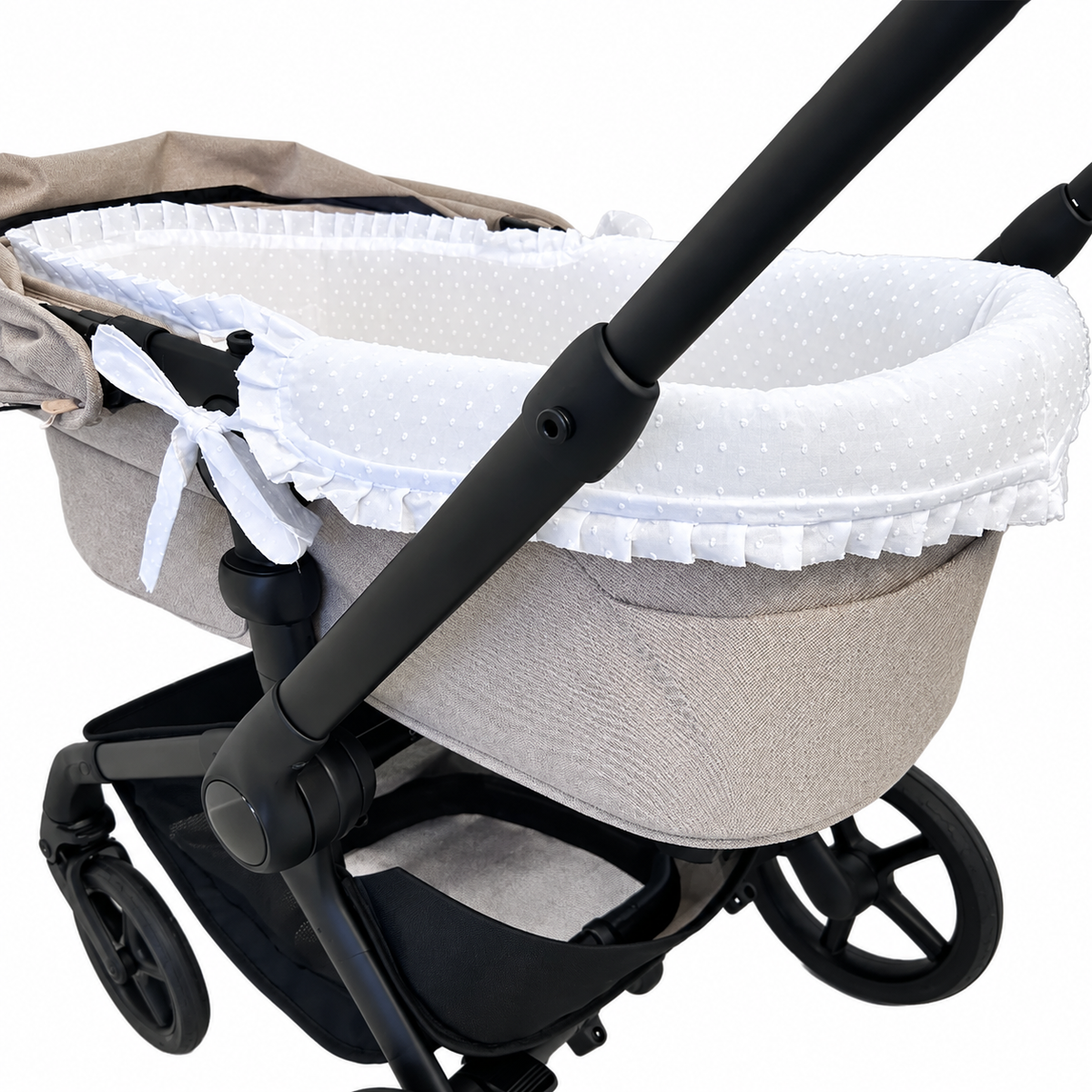 Guarnitura partida D'Peques con volante plumeti blanco
