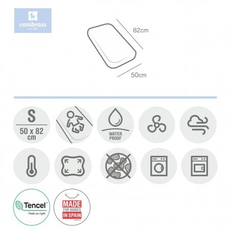 Bajera ajustable impermeable TENCEL MINICNA 50 x 82 Cambrass