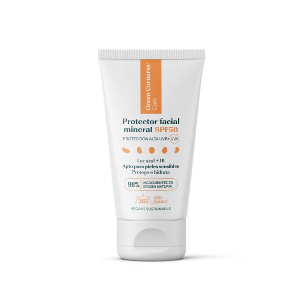 Protector facial mineral SPF50 apto para piel sensible