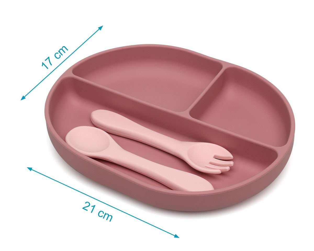 Set bandeja BLW con ventosa y cubiertos silicona