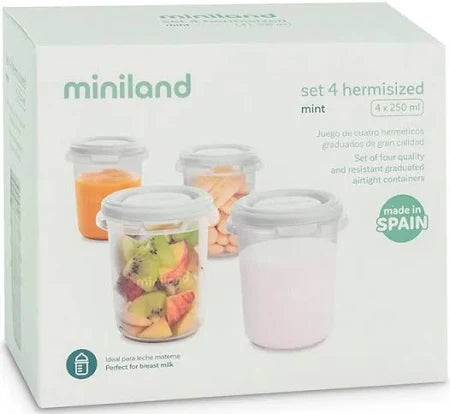 Set de 4 herméticos de 250ml Miniland
