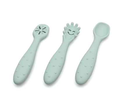 Precucharas de aprendizaje bebé silicona verde