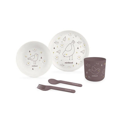 Vajilla infantil de material bio naturmeal chick Miniland