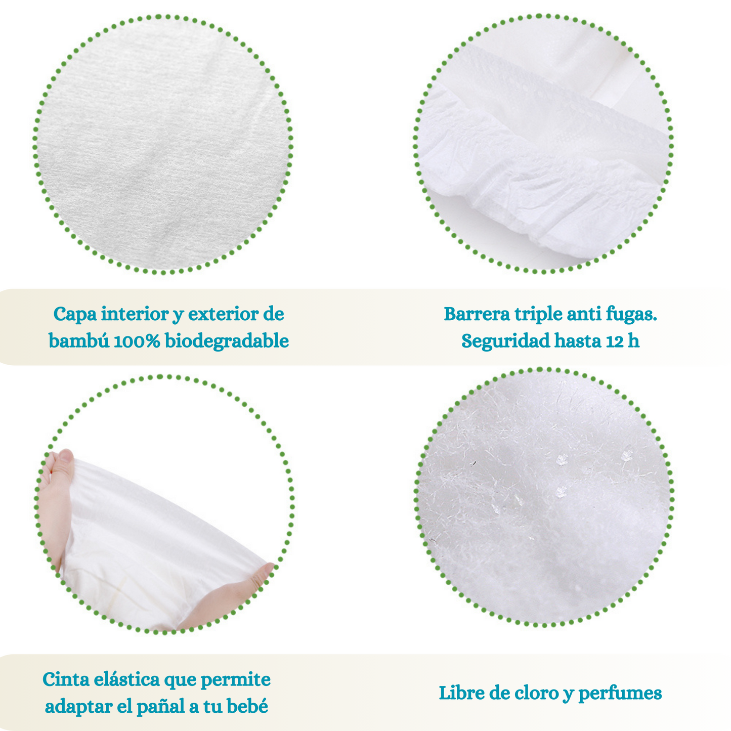 Pañales Pure Premium bambú natural T2 (3-8 kg)