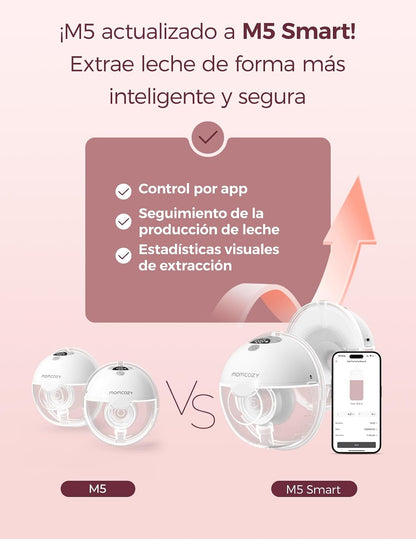 Sacaleches Eléctrico Individual Momcozy M5 Smart. Manos Libres con App