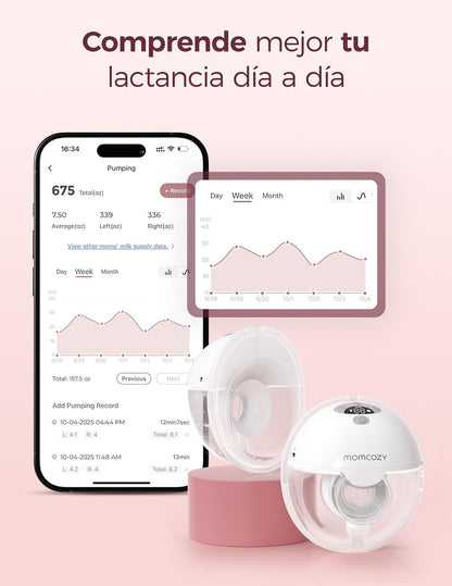 Sacaleches Eléctrico Individual Momcozy M5 Smart. Manos Libres con App