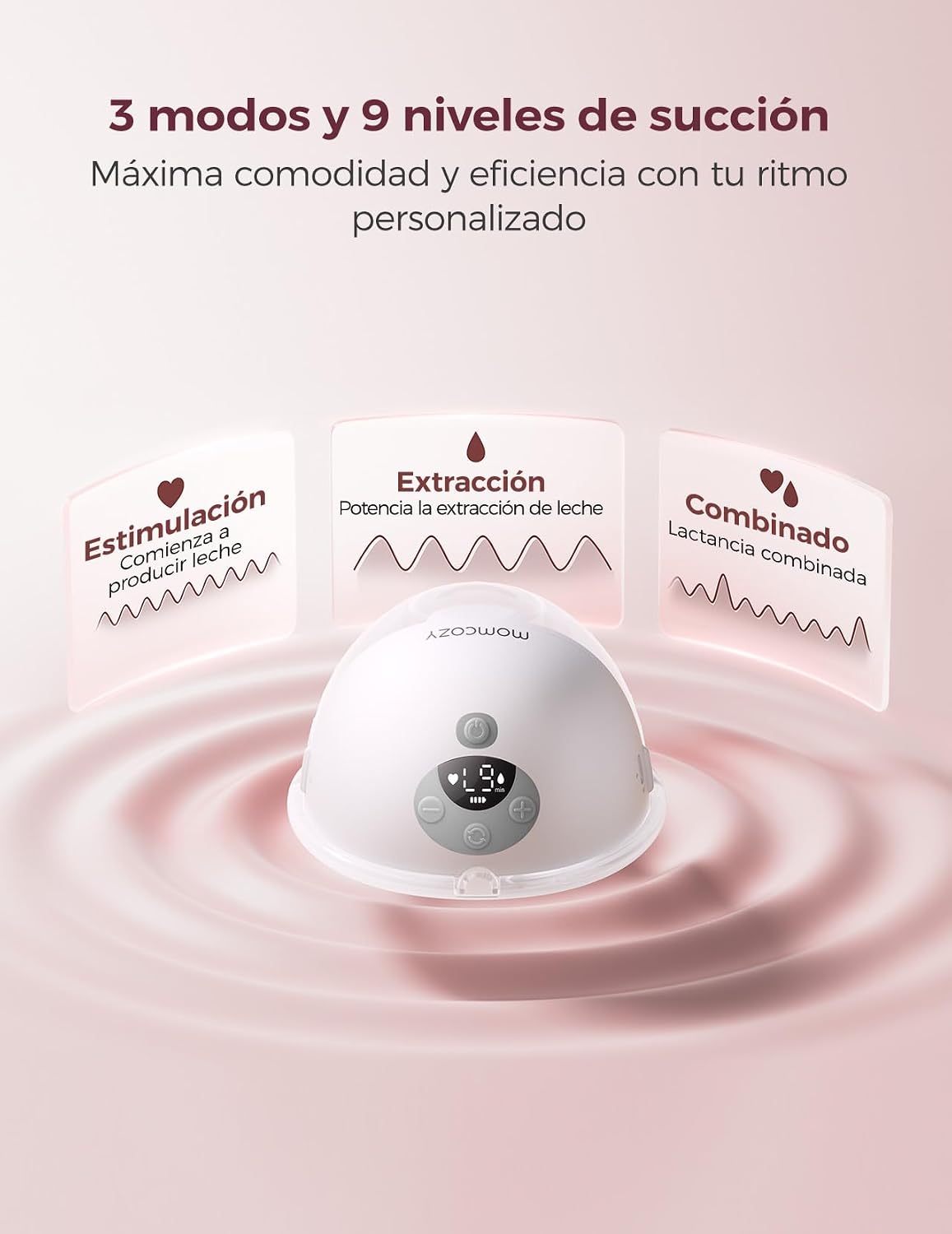 Sacaleches Eléctrico Individual Momcozy M5 Smart. Manos Libres con App