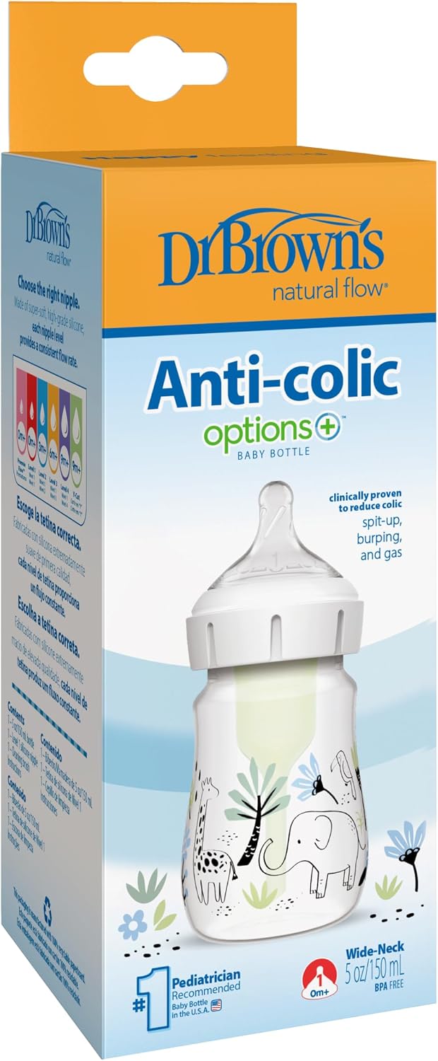 Dr. Brown's Biberón Anticólicos Boca Ancha Selva Tetina N1 150 ml