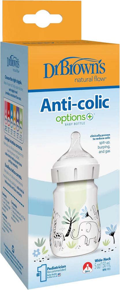 Dr. Brown's Biberón Anticólicos Boca Ancha Selva Tetina N1 150 ml