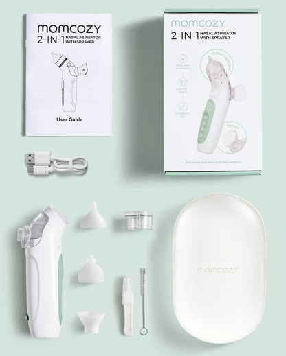 Aspirador nasal eléctrico 2 en 1 Momcozy con spray y succión