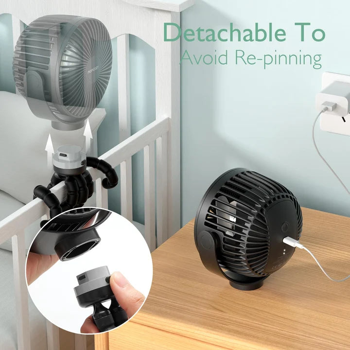 Ventilador portátil recargable por USB para viajes Momcozy