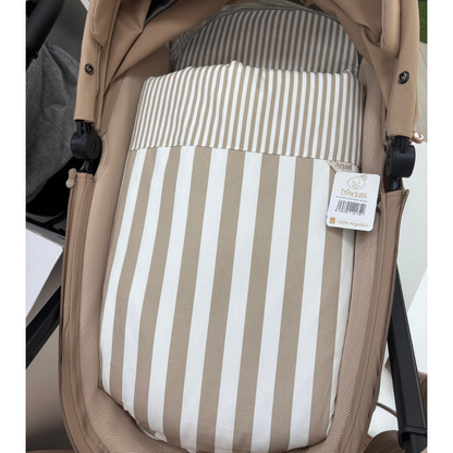 Saco capazo desenfundable rayas camel D´Peques