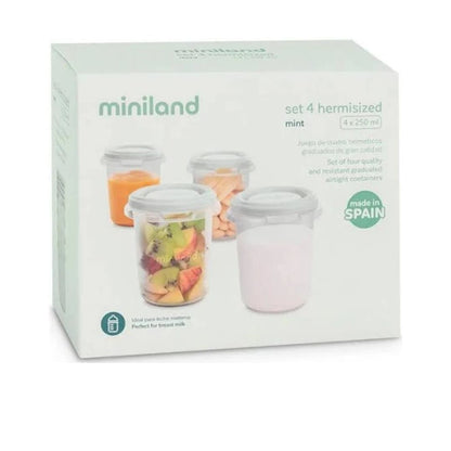 Set de 4 herméticos de 250ml Miniland