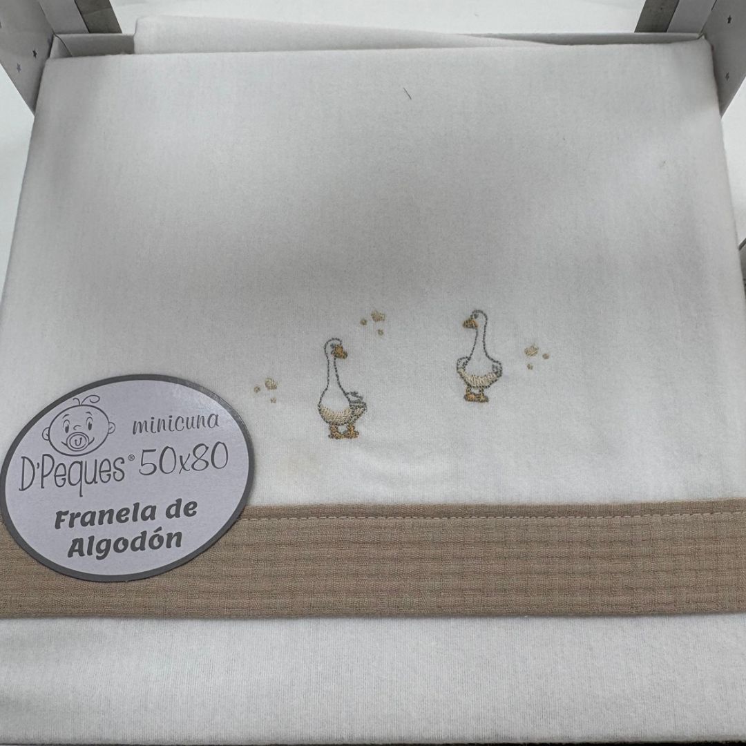 Sábanas de franela para minicuna 50 × 80 Dpeques Ocas Camel
