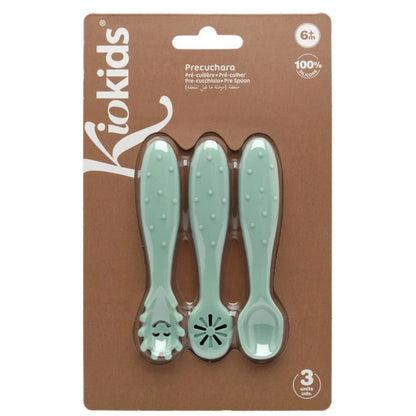 Precucharas de aprendizaje bebé silicona verde