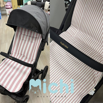Colchoneta Recta Reversible rayas rosa D ́Peques