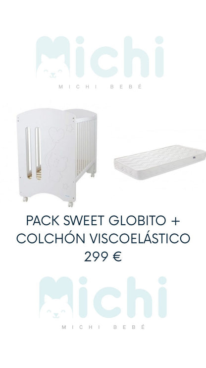 Pack cuna Sweet Globito + colchón viscoelástico