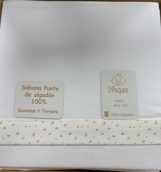Sabanas de punto Cuna 120 x 60 D'Peques Ramillete (triptico)
