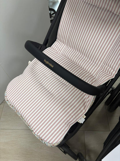 Colchoneta Recta Reversible rayas rosa D ́Peques