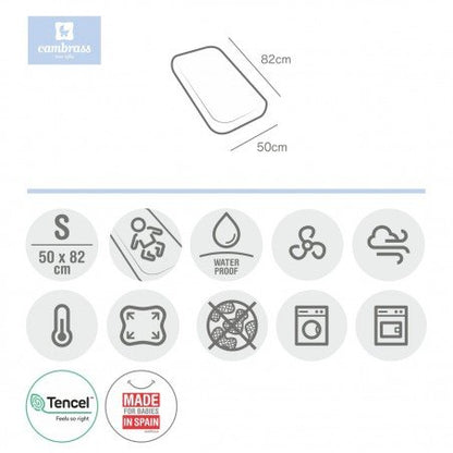 Sábana bajera ajustable impermeable Tencel minicuna 50x90 Cambrass
