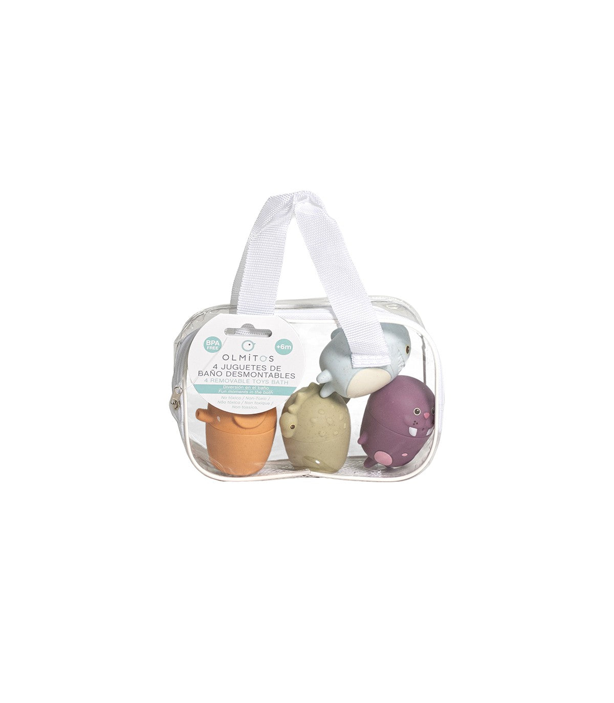 Juguetes baño desmontables Olmitos (bolsa de 4 unidades)