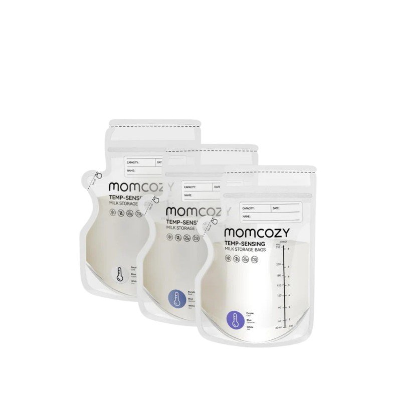 Bolsas de almacenamiento de leche materna con boquilla de vertido fácil y cierre zip triple.