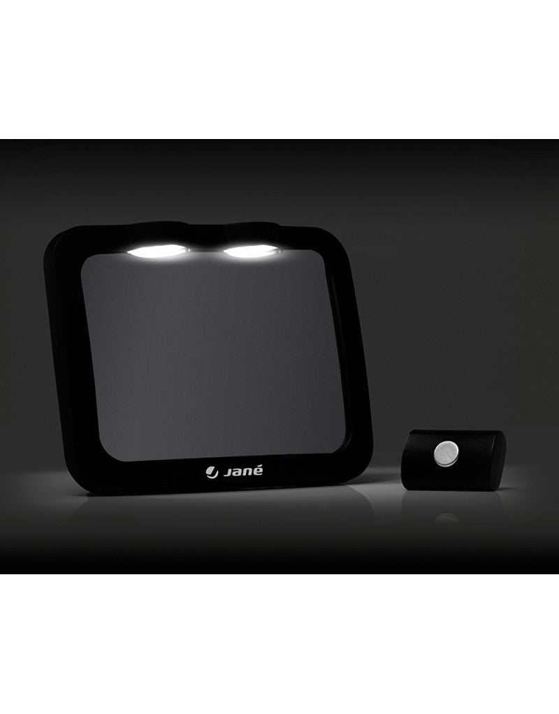 Espejo de vigilancia trasero panorámico con luz LED