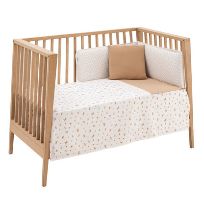 Colcha con protector para cuna de 60 x 120 Senda beige Cambrass