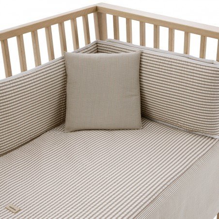 Juego colcha y protector cuna 60 DERBY Beige Cambrass