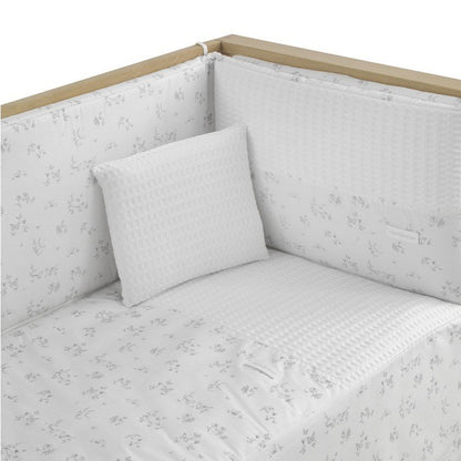 Juego de cuna Colcha + protector + cojín MERLO CRUDO 120 X 60 cm