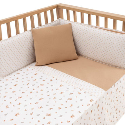 Colcha con protector para cuna de 60 x 120 Senda beige Cambrass