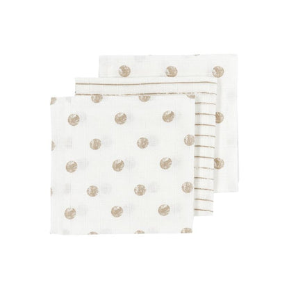 3 muselinas 70 x 70 cm 100% algodón.